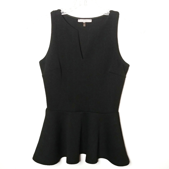 Soprano Black Peplum Sleeveless Knit Top Size XS - Picture 1 of 5